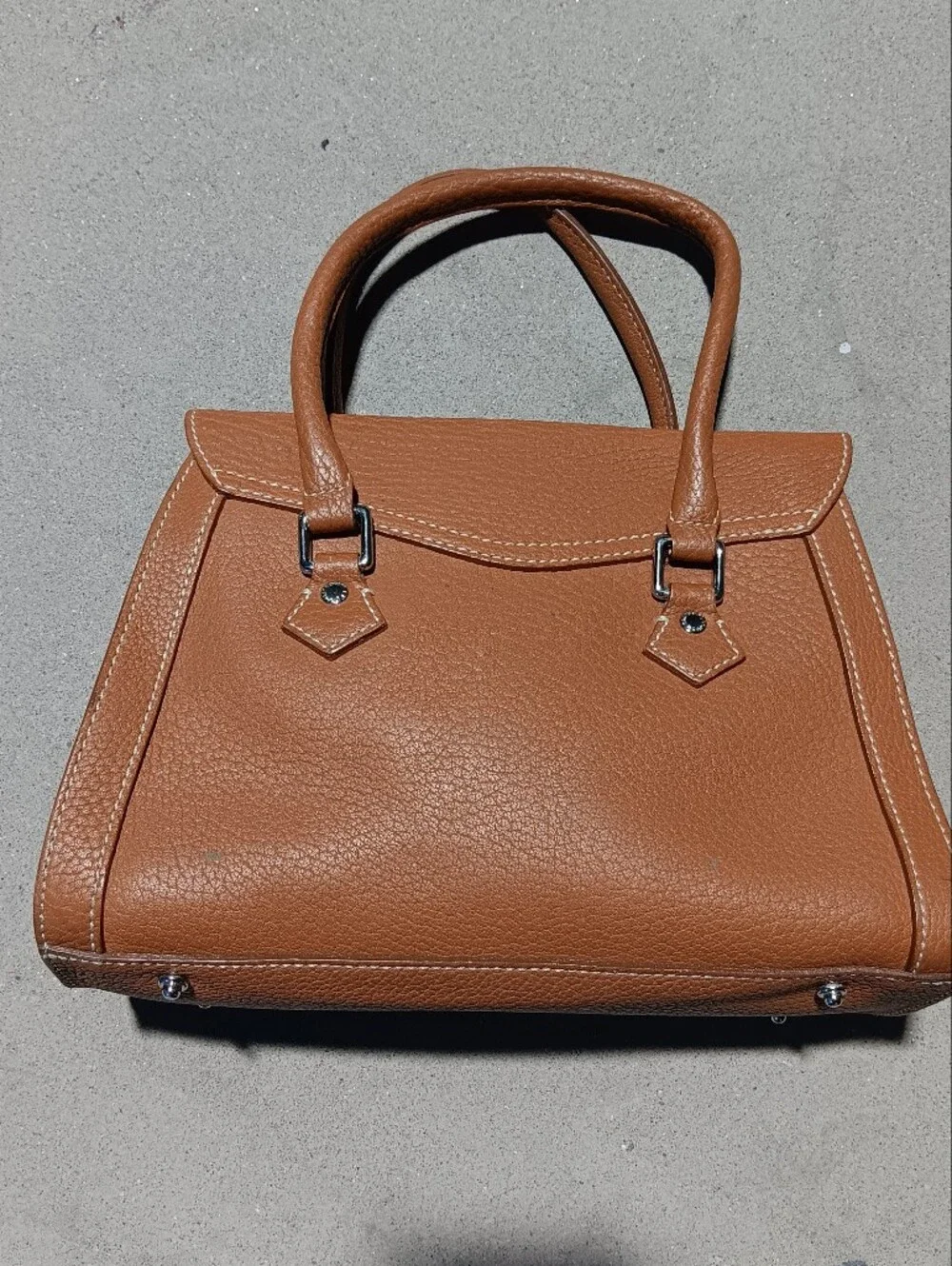 DOONEY & BOURKE  Brown Pebbled Satchel Top Handle All Weather Leather Handbag